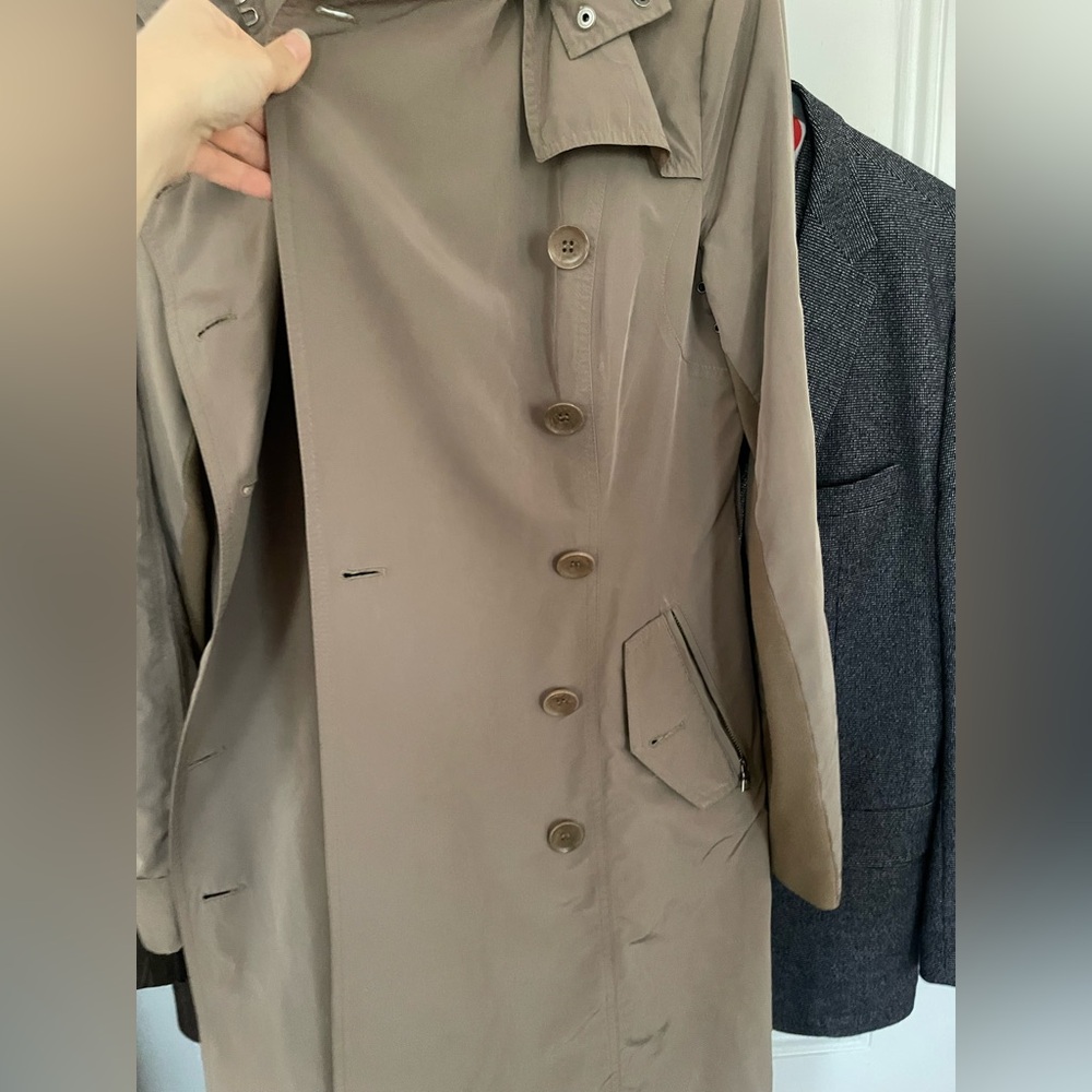 BCBG MAXAZRIA Tan Double-Breasted Trench Coat - Picture 3 of 16